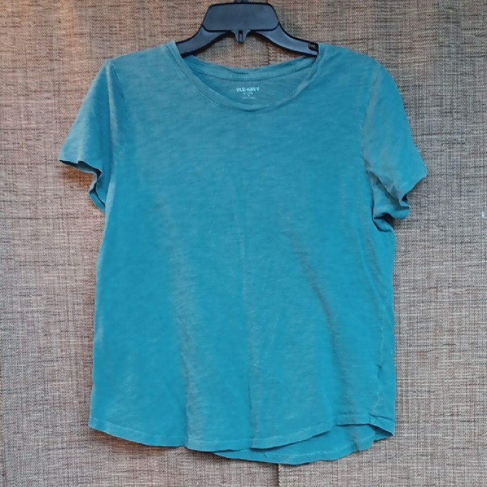 Old Navy Women's Teal Cotton T-Shirt